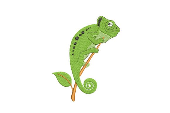 Chameleon Lizard Embroidery