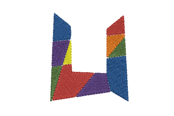 Diagonous U: A Bold Embroidery Design