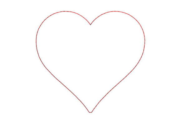 Heart Outline Embroidery Design